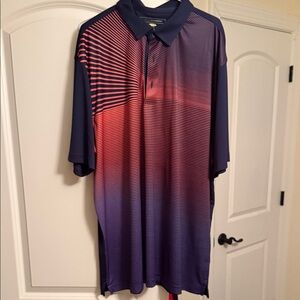 Greg Norman Collection Navy and Red Striped Polo